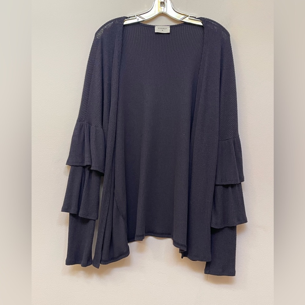 Everly Ruffle Sleeve Cardigan - Picture 3 of 8